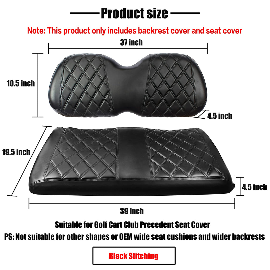 Nokins Golf Cart P Diamond Seat Cover For Golf Cart Club Car Precedent Original Regular Front Seat Cushion, No Stapler Required,