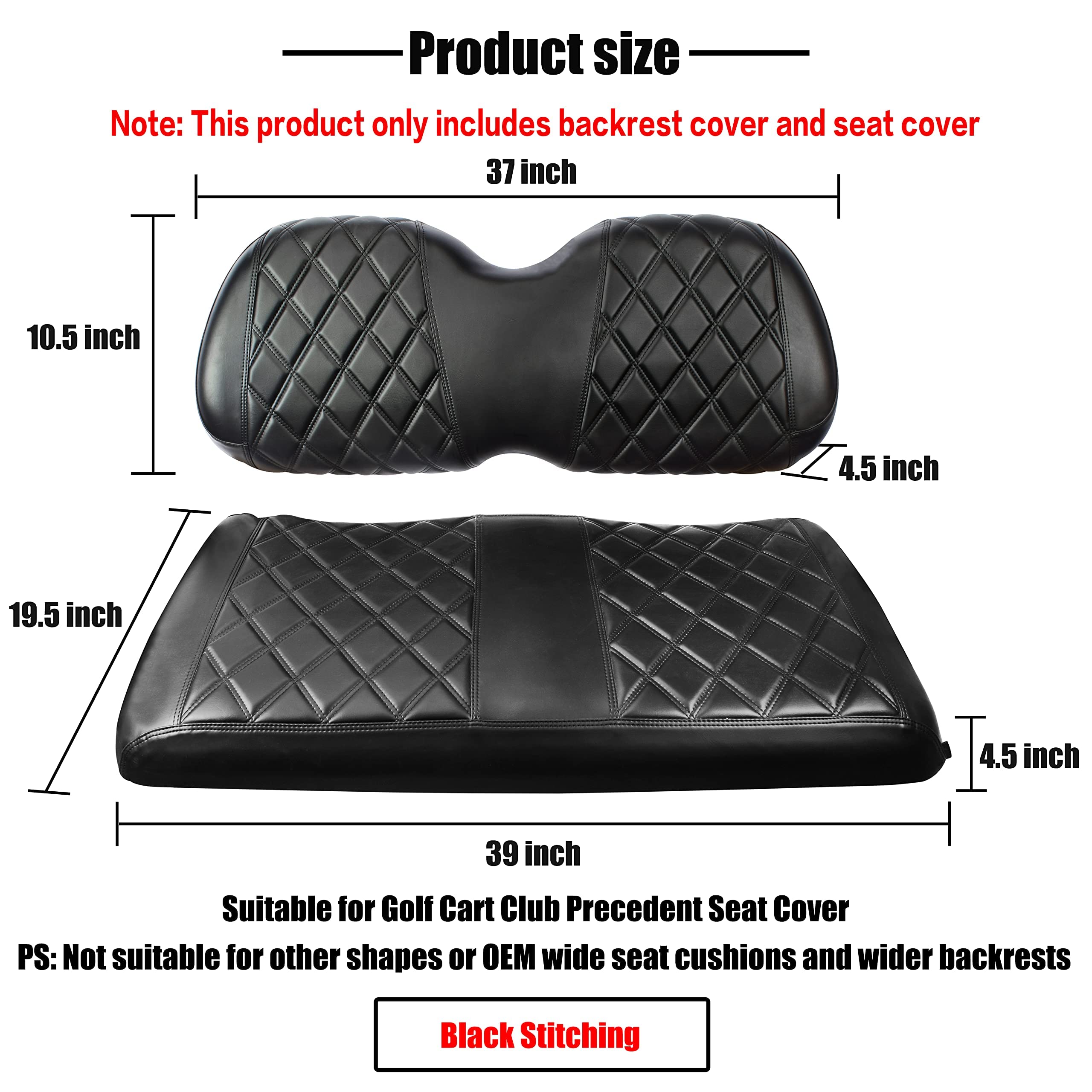 Nokins Golf Cart P Diamond Seat Cover For Golf Cart Club Car Precedent Original Regular Front Seat Cushion, No Stapler Required,