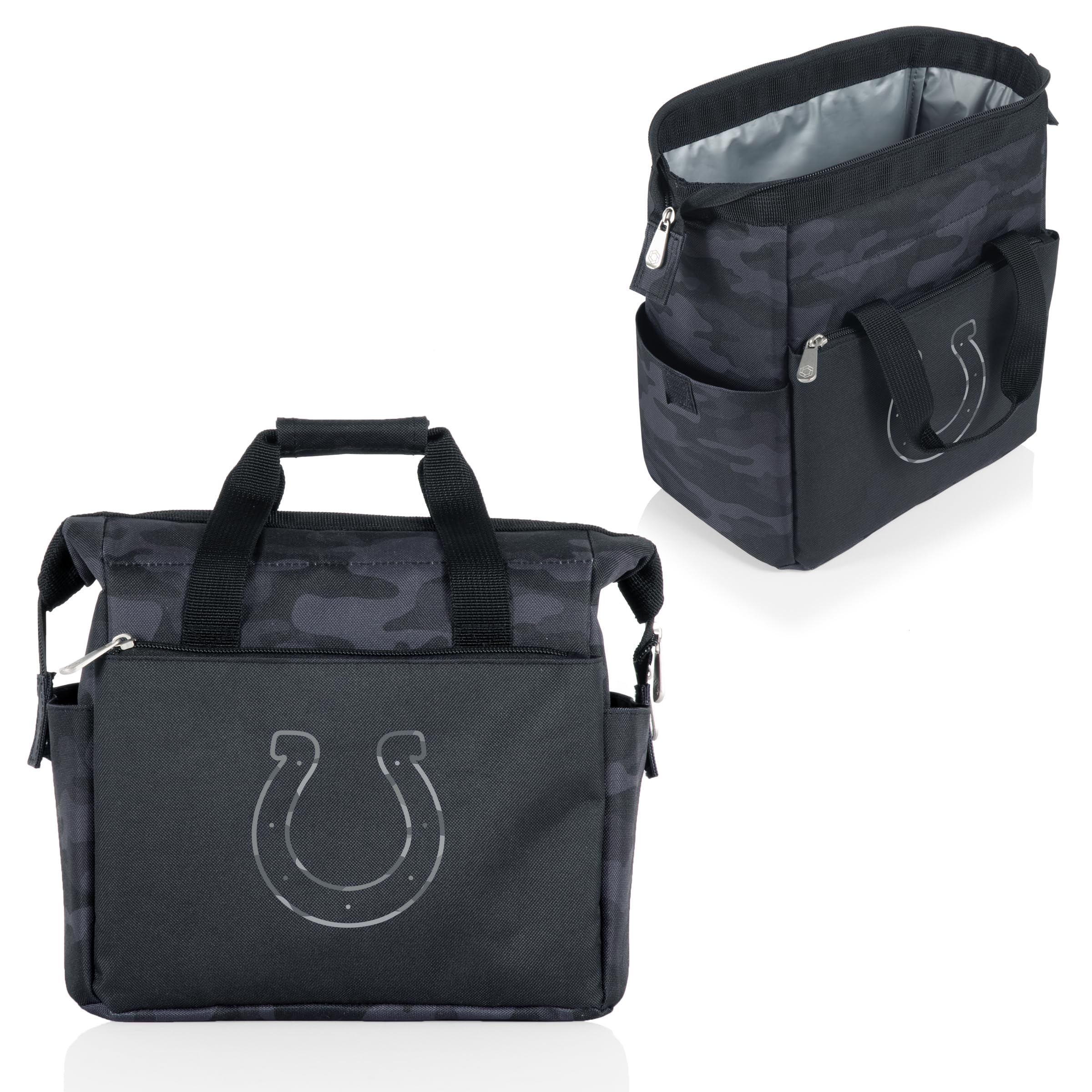 PICNIC TIME NFL Indianapolis Colts On The Go Lunch Bag Cooler, Soft Cooler Lunch Box, Insulated Lunch Bag, (Black Camo)