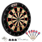 Gse 18'' Dart Board Set, Professional Self-Healing Bristle Dart Board Games Set With Six 17 Grams Steel Tip Darts, Regulation Si