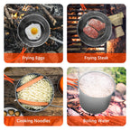 Camping Cookware Set Portable Camp Stove With Lightweight Pots And Pans Set Non-Stick Backpacking Cooking Set Camping Mess Kit W