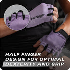 Power Gloves 3.0 - Durable Half Finger Weightlifting Gloves with Adjustable Wrist Closure, Breathable Leather Palm, Womens