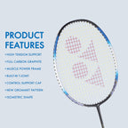 Yonex Muscle Power 22Lt Carbon Graphite Strung Badminton Racket With Full Racket Cover (Black/Blue) | For Intermediate Players |