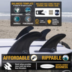 Ho Stevie! Frp Quad (4) Surfboard Fins - Stronger Than Regular Nylon Fins - Includes Fin Bag, Screws, Wax Comb And Fin Key (Blac