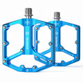 Road/Mountain Bike Pedals - 3 Bearings Bicycle Pedals - 9/16    CNC Machined Flat Pedals with Removable Anti-Skid Nails (Blue)