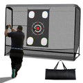 Golf Practice Hitting Net for Backyard Driving Real Balls 10x7ft, Heavy-Duty Steel Frame Golf Net with Target Cloth & Carry Bag 