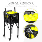 Franklin Sports Portable Pickleball Hopper + Carry Bag - (100) Ball Pickleball Caddy + Travel Basket With Wheels - Easy Storage