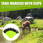 Trail Markers Reflective Tree Tacks Hunting Reflector Tacks Trail Marking Ribbon With Clips For Hiking Hunting Outdoor (Fluoresc