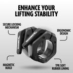 Dmoose Barbell Clips (Pair) - Quick Release Olympic Barbell Clamps With Anti Slip Tpr Grip, 2'' Barbell Collars For Secure Weigh
