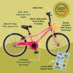 Retrospec Koda 20in Kids Bike with Adjustable Seat & Handlebars - Lightweight Boys & Girls Bicycle with v-Brakes, Wide Tires & S