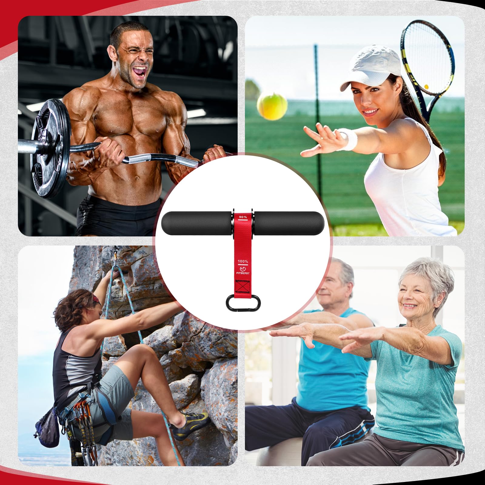FitBeast Forearm Strengthener & Forearm Exerciser, Wrist Roller with Thicker Handle, Forearm Strength Trainer with Adjustable St