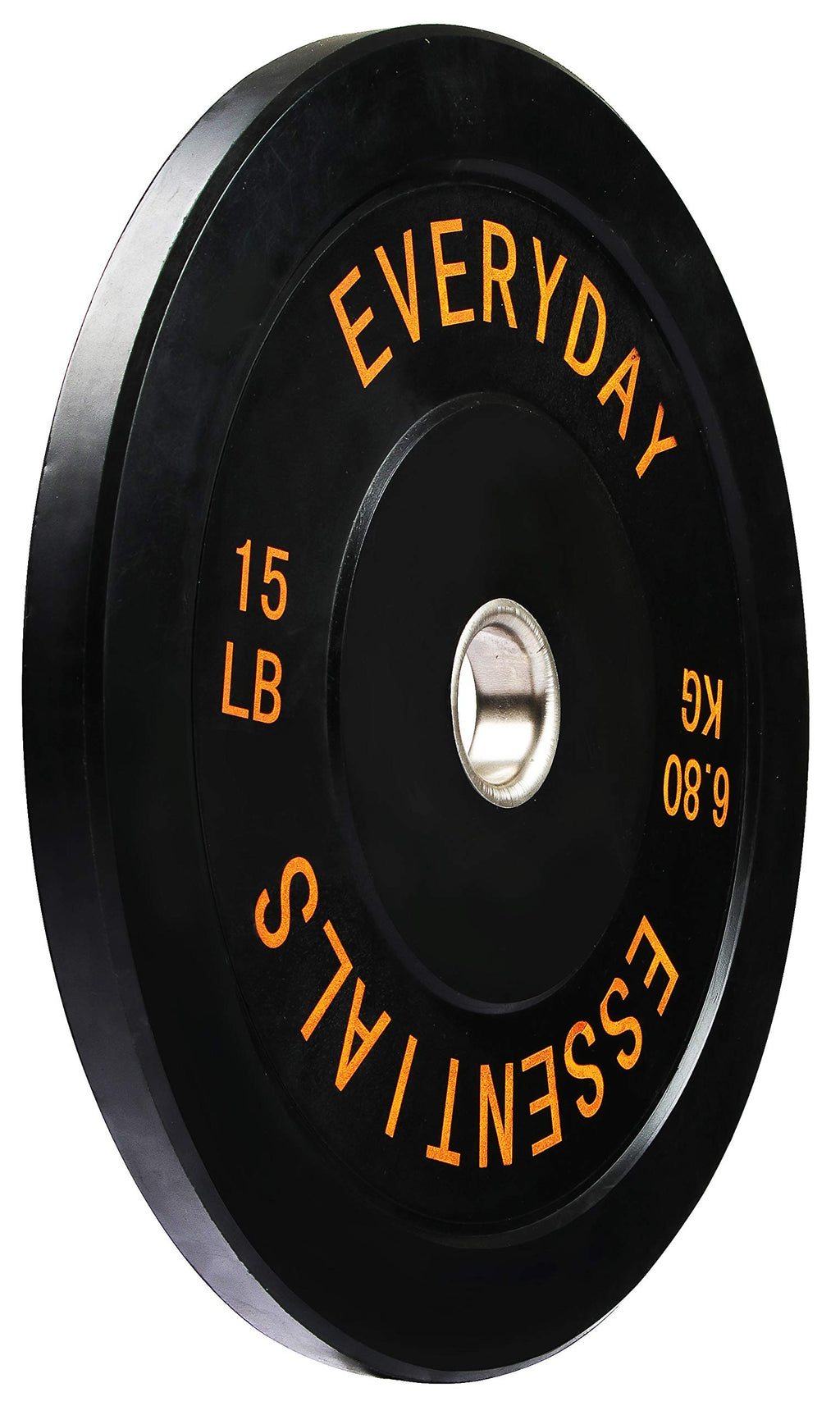 Fitvids Color Coded Olympic Bumper Plate Weight Plate W Steel Hub, Single, Black