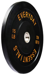Fitvids Color Coded Olympic Bumper Plate Weight Plate W Steel Hub, Single, Black