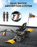 Gyroor K2 Balancing Scooter Go Kart Attachment for Kids & Adults, Adjustable Frame Length Balancing Scooter Seat Attachment for