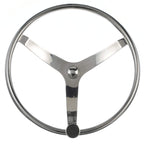 Seachoice 3 Spoke Sports Steering Wheel W/Turning Knob, Fits 3/4 In. Tapered Shaft, 15.5 In. Diameter
