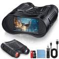 4K Night Vision Goggles Binoculars - Infrared Night Vision in 100% Darkness, 3.2 Large Screen, 8X Digital Zoom, 32GB Card to S