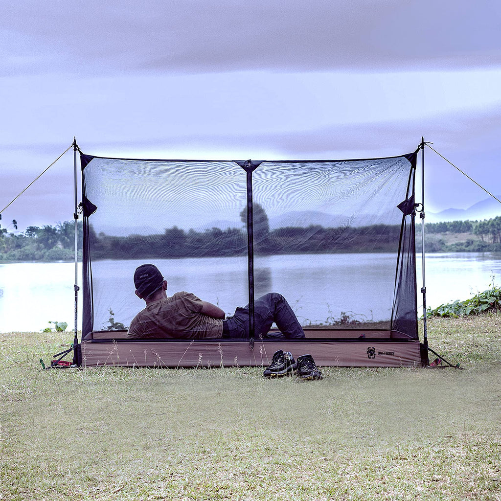 Onetigris Solo Mesh Screen Room With 3000 Waterproof Bathtub Floor, Ultralight 1 Person Screen House For Camping Backpacking Hik