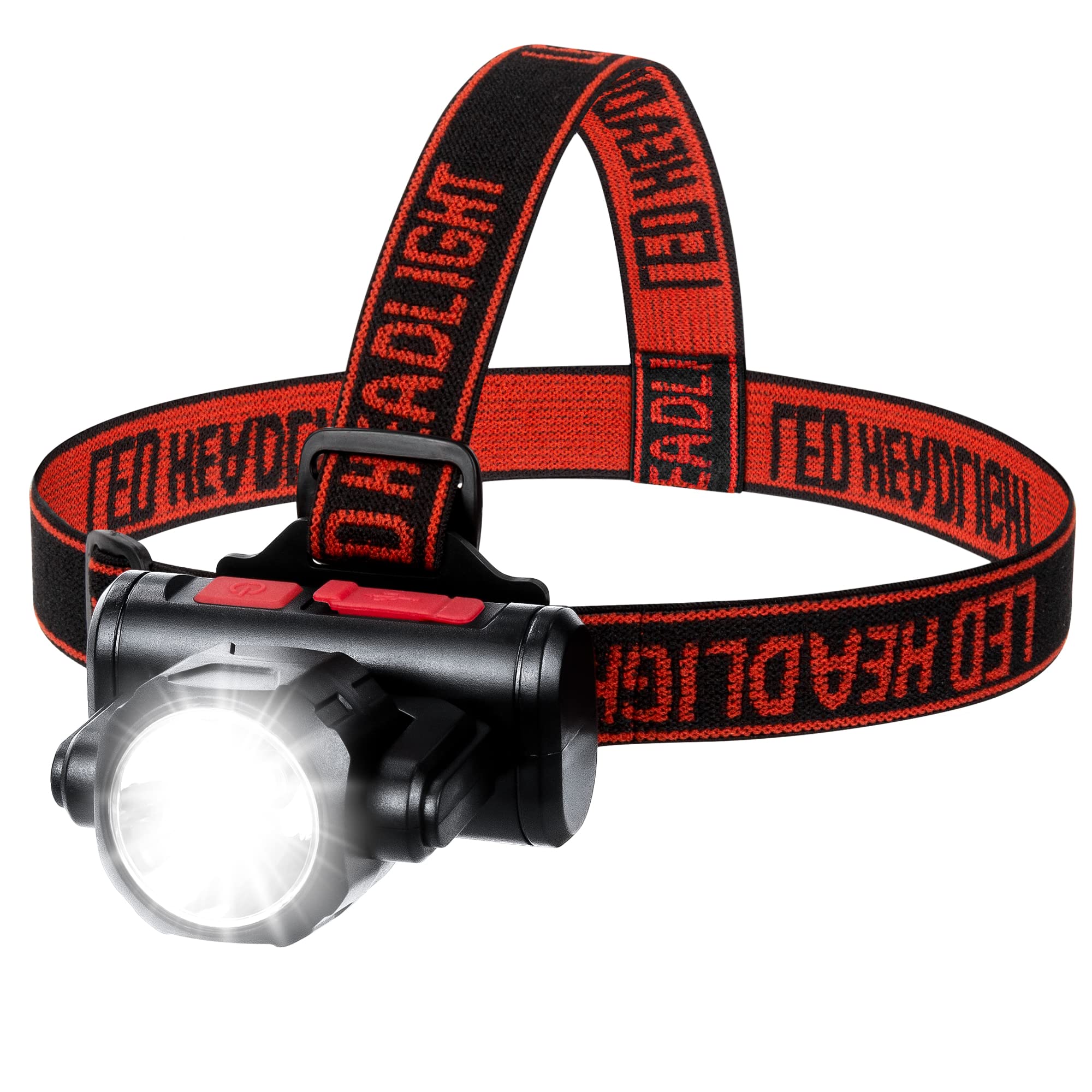 Jexree LED Rechargeable Headlamp with Floodlight and Spotlight, Waterproof Super Bright Head Flashlight Hard Hat Head Lamp, Up-C