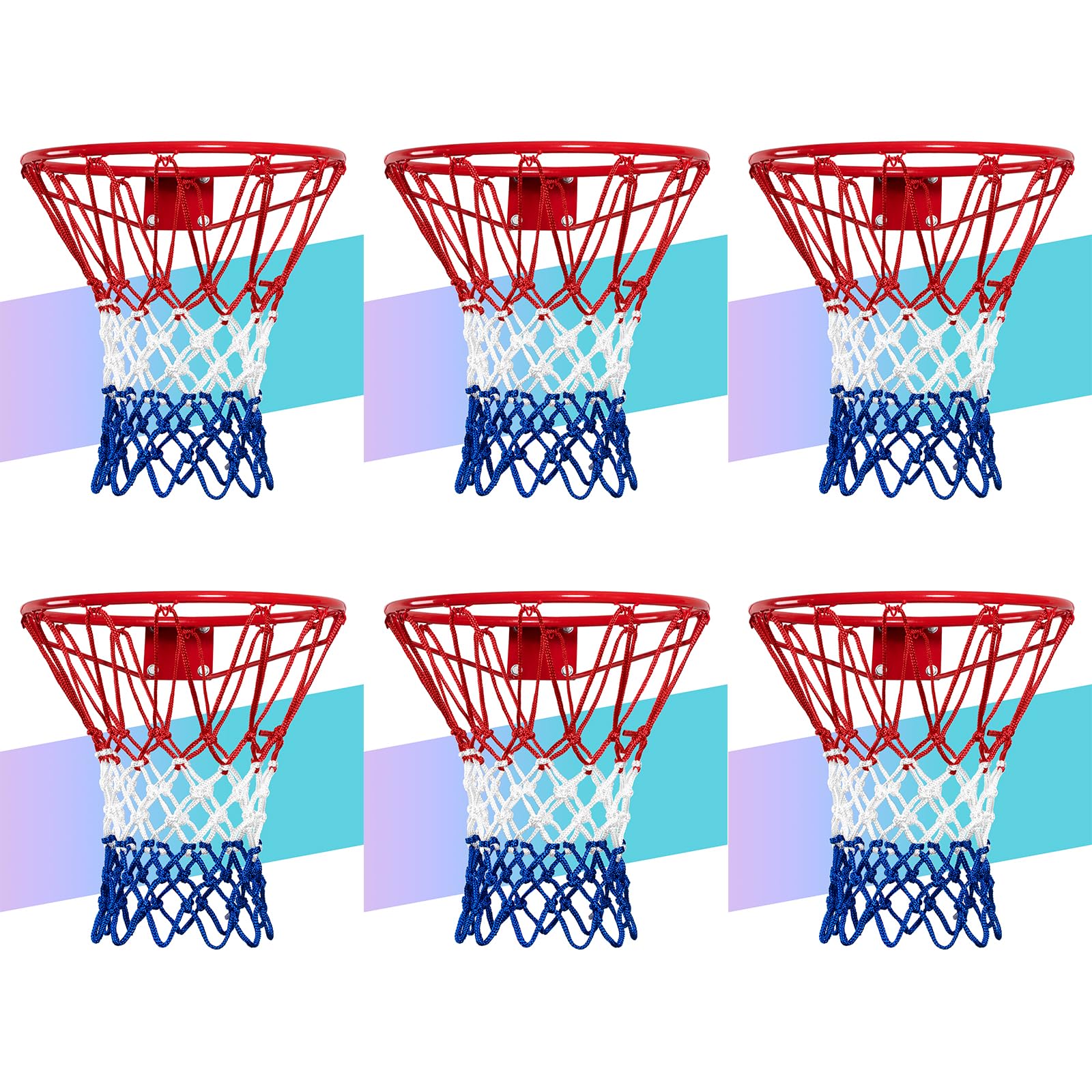 Neijiang Basketball Net Replacement,2023 Upgrade Thick Professional Basketball Nets Heavy Duty Outdoor,All Weather Anti Whip Col