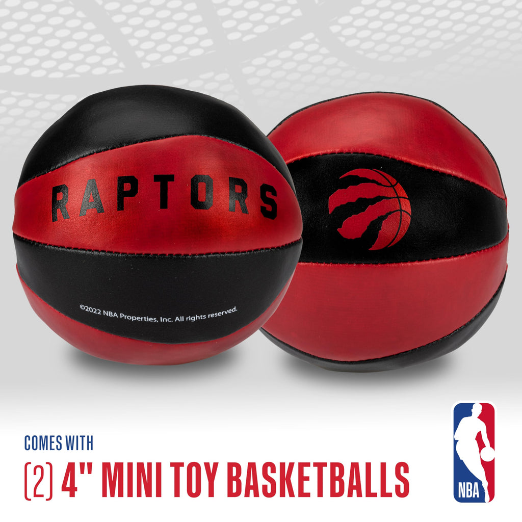 Franklin Sports Nba Toronto Raptors Toy Basketballs - 2 Pack Of Kids Soft Mini Basketballs For Over The Door + Indoor Hoops - Nb