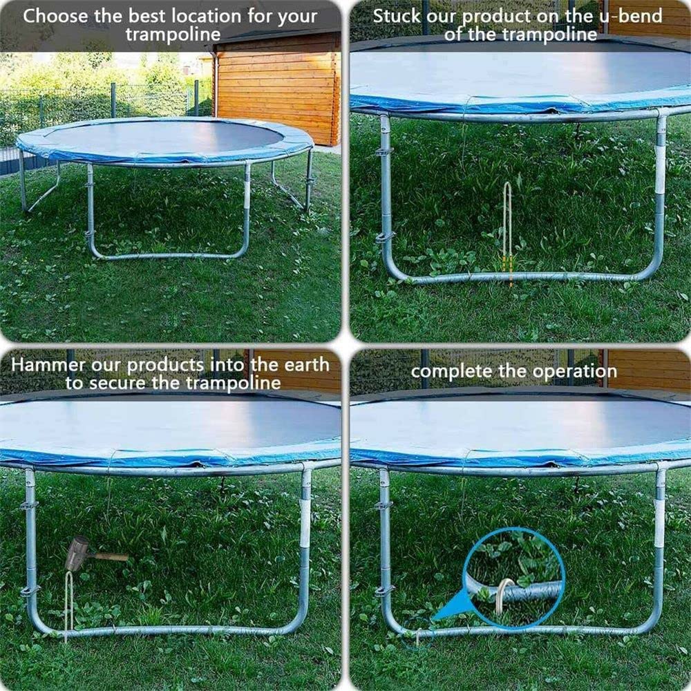 12X Heavy Duty Trampoline U-Shaped Metal Wind Stakes Goal Pegs Tent Ground Anchor