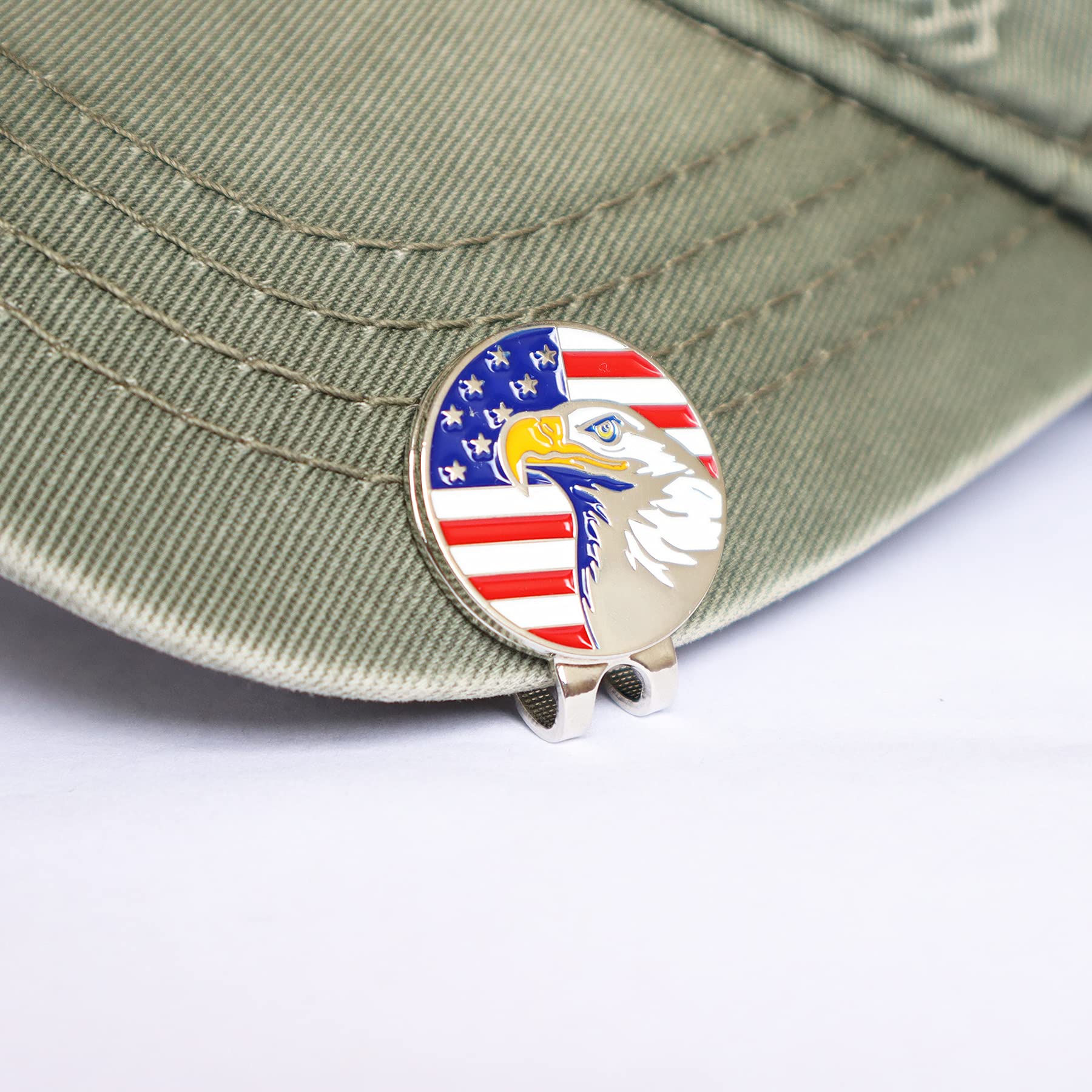 Eshan Magnetic Golf Hat Clips (6 Pcs, Silver) Ball Marker Holder For Golf Gloves Hats Bags Caps Visor Belt