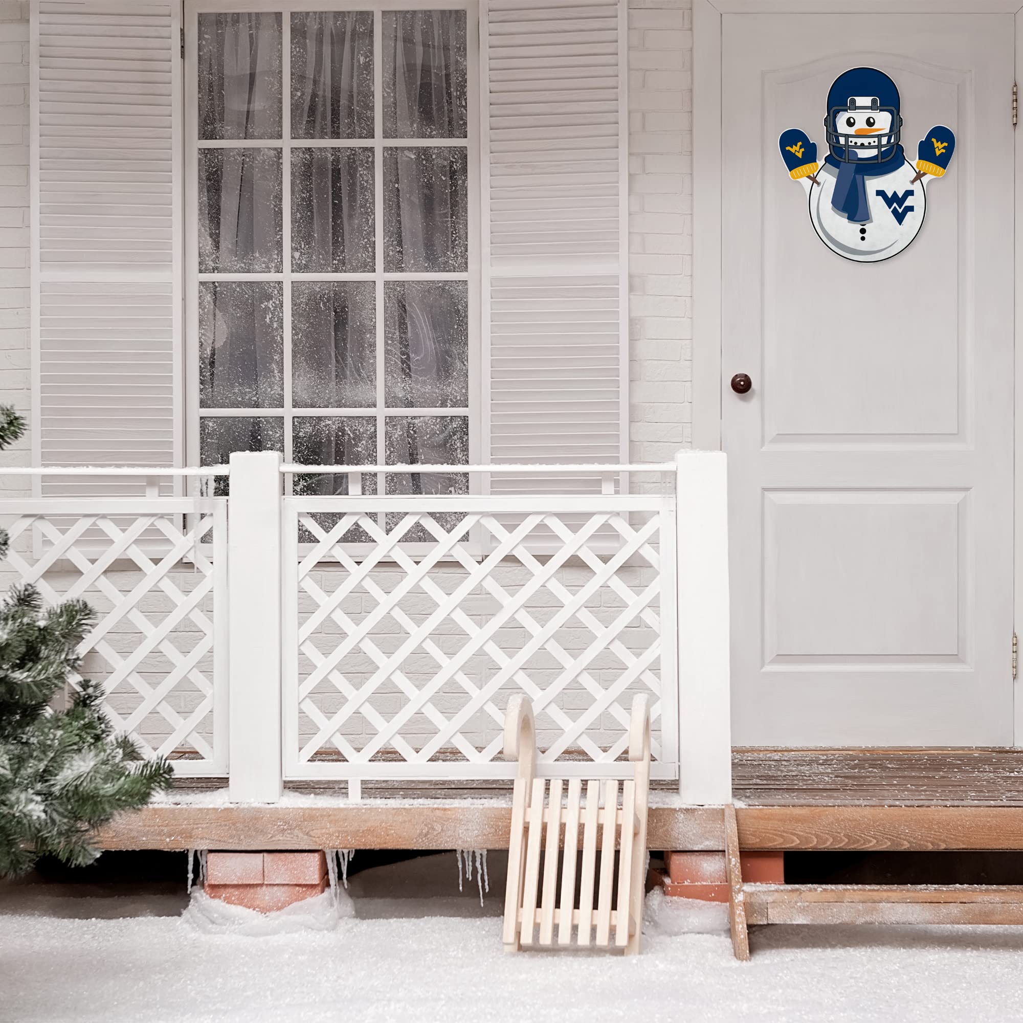 Rico Industries Ncaa West Virginia Mountaineers Snowman Shape Cut Pennant - Home And Living Room D  Cor - Soft Felt Ez To Hang