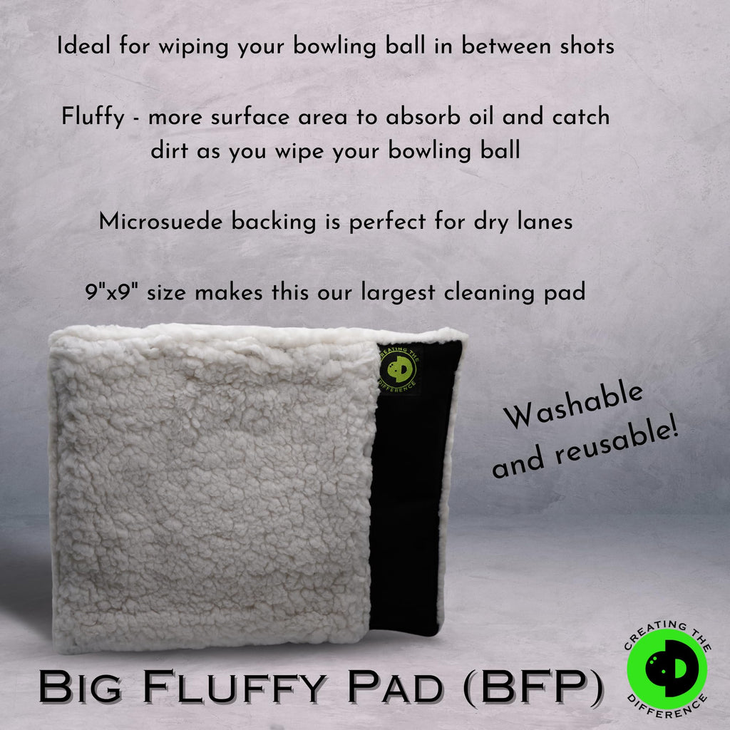 Creating The Difference Bfp (Big Fluffy Pad)  Washable Microfiber Bowling Ball Shammy Towel  Wipes Away Dirt & Oil