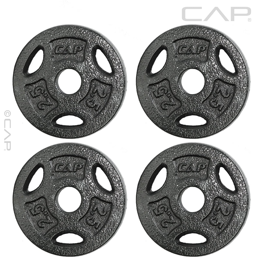 Cap Barbell Standard 1-Inch Grip Weight Plates 2.5 Lbs Black, Pack (X4)