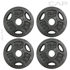 Cap Barbell Standard 1-Inch Grip Weight Plates 2.5 Lbs Black, Pack (X4)