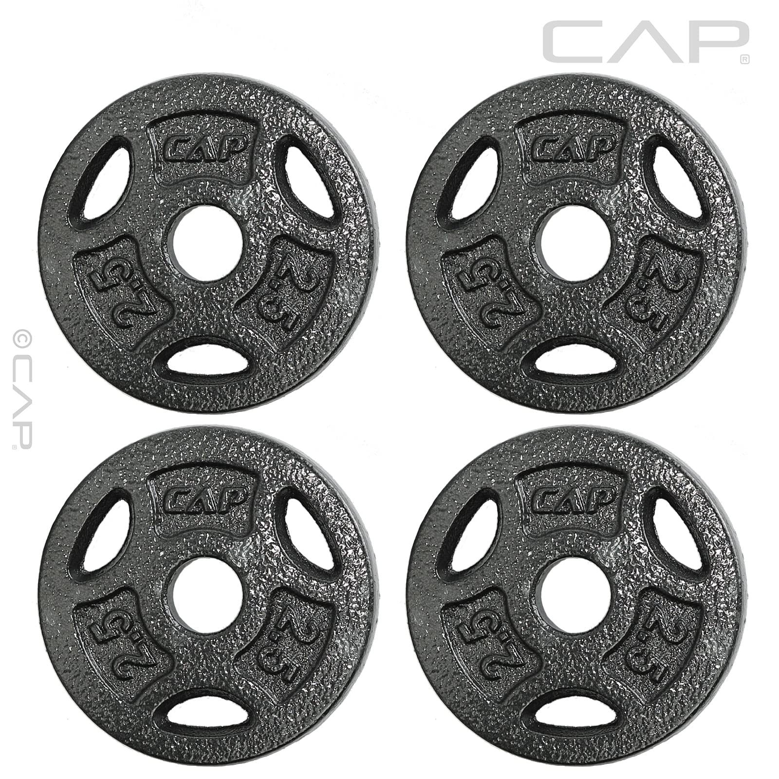 Cap Barbell Standard 1-Inch Grip Weight Plates 2.5 Lbs Black, Pack (X4)