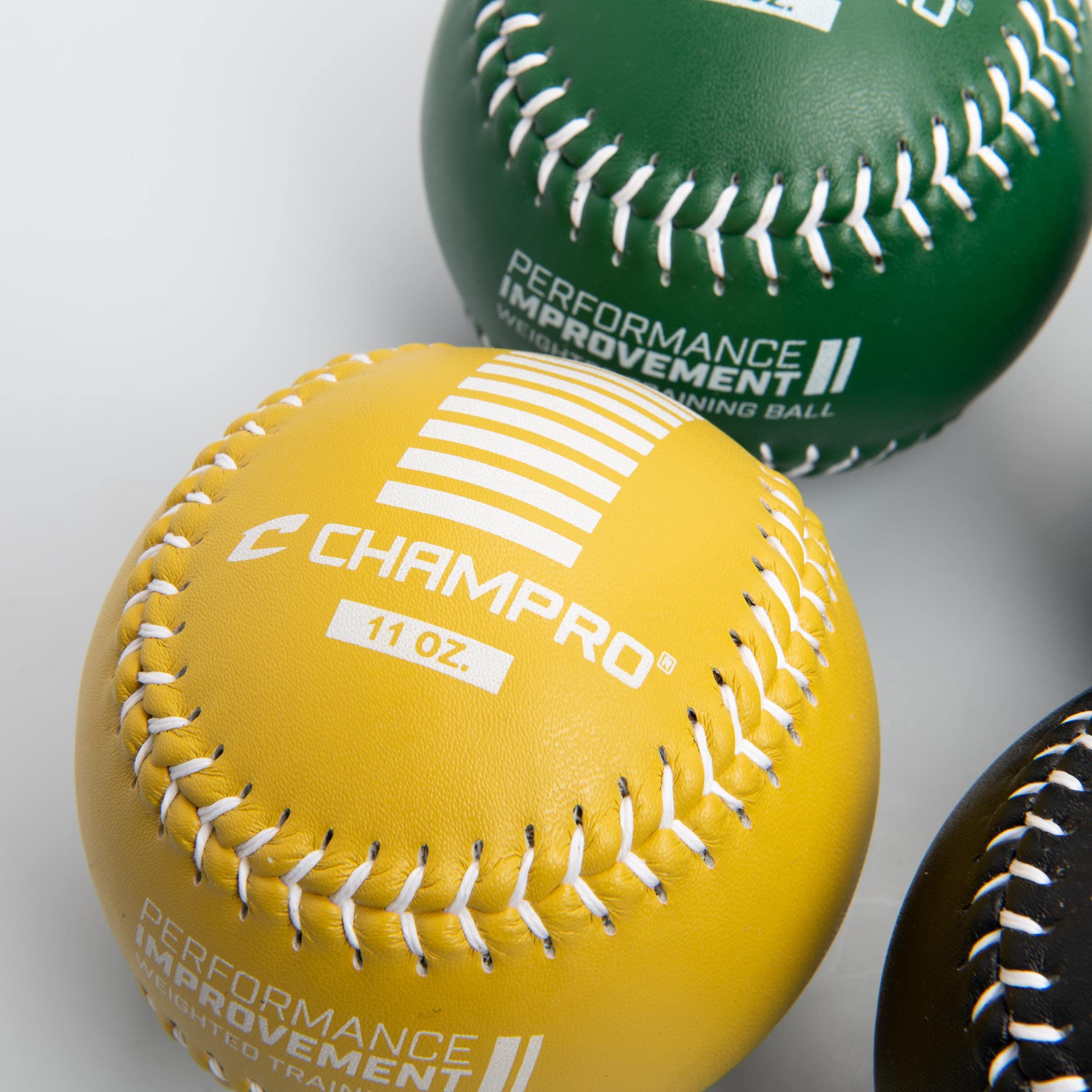 Champro Training Softballs, Set Of 4 (Green/Yellow/Black/Blue, 12-Inch)