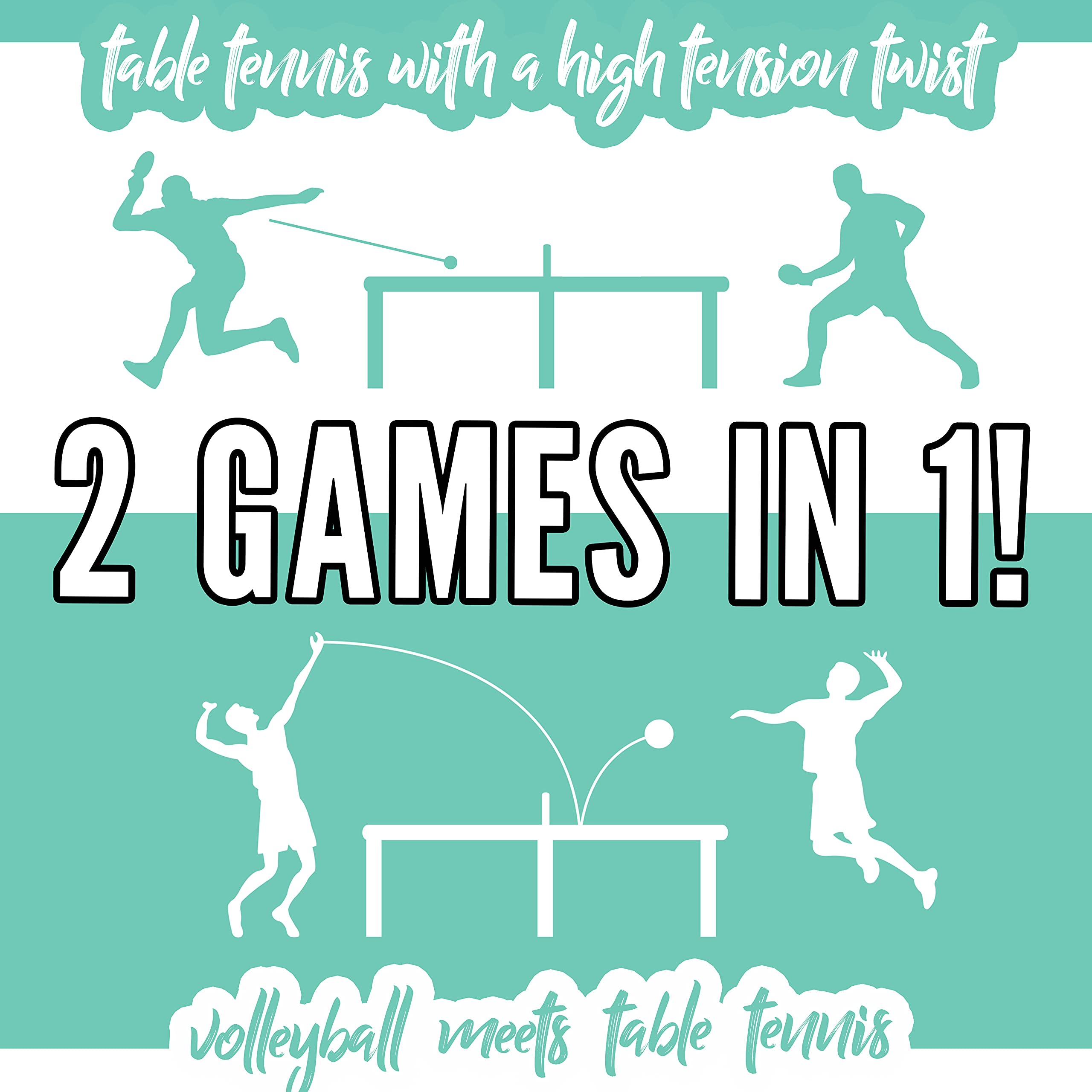 Franklin Sports Spyder Pong Tennis - Table Tennis, Volleyball + 4-Square Outdoor Game - Indoor + Outdoor Game For Kids - Include