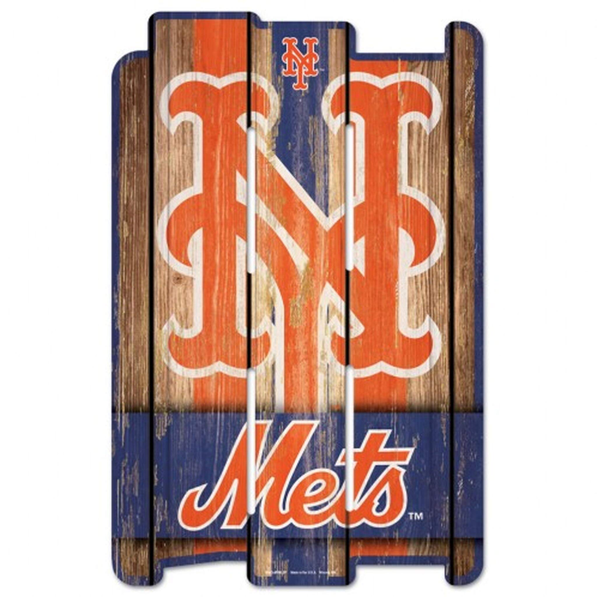New York Mets Fence Sign in Wood by WinCraft