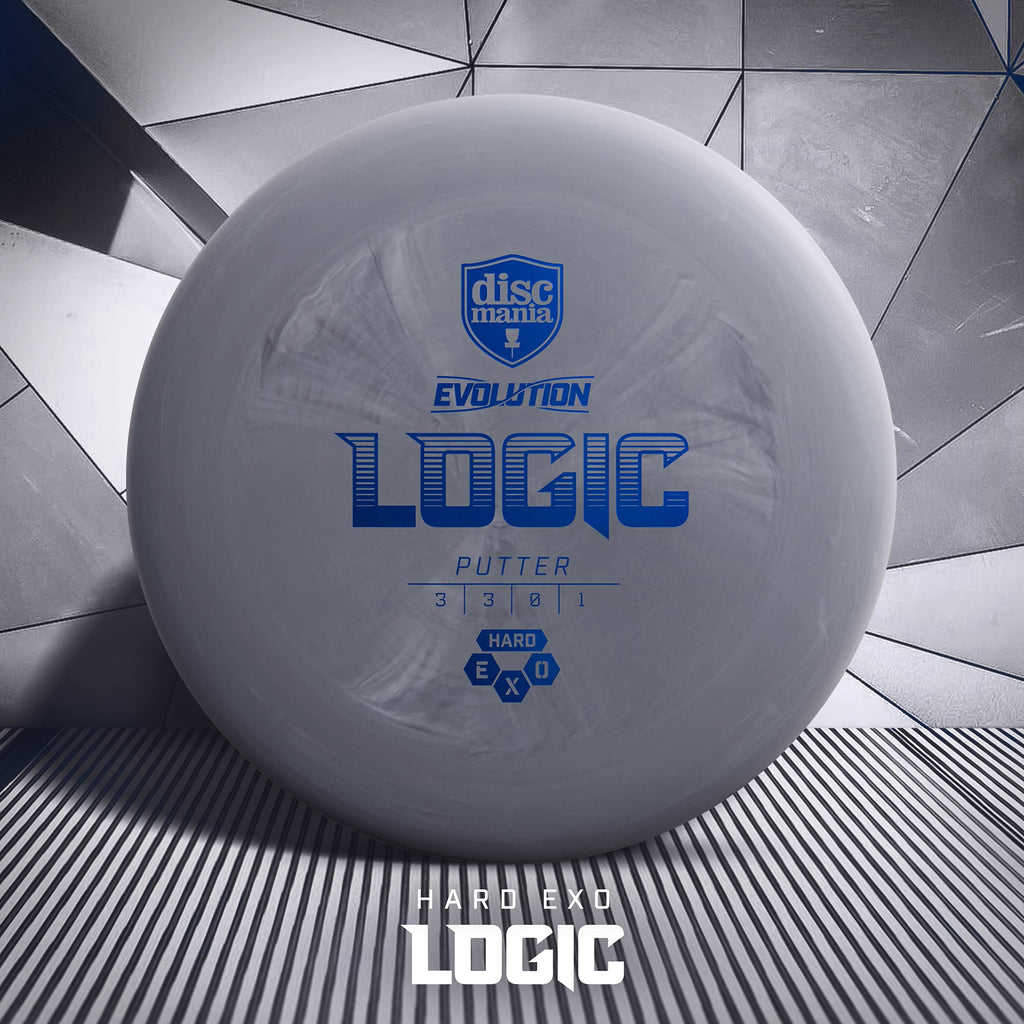 Discmania Evolution Exo Hard Logic Disc Golf Putter (Colors May Vary) 173-176 - Low Profile Disc Golf Putter And Approach Disc