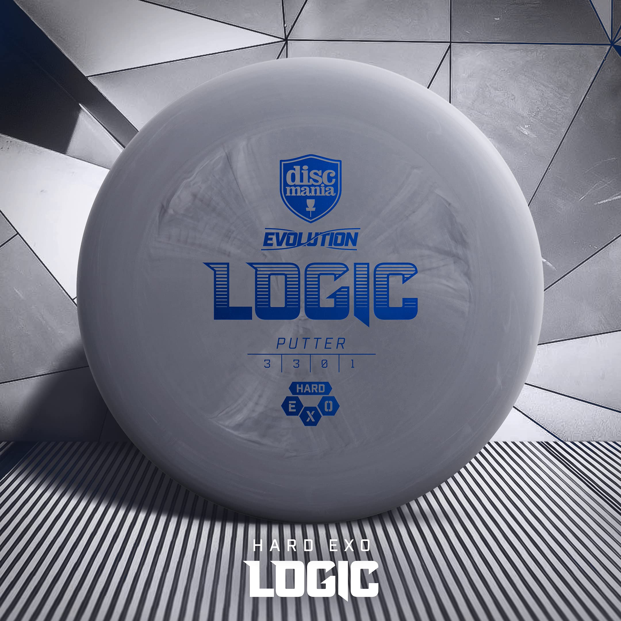 Discmania Evolution Exo Hard Logic Disc Golf Putter (Colors May Vary) 173-176 - Low Profile Disc Golf Putter And Approach Disc