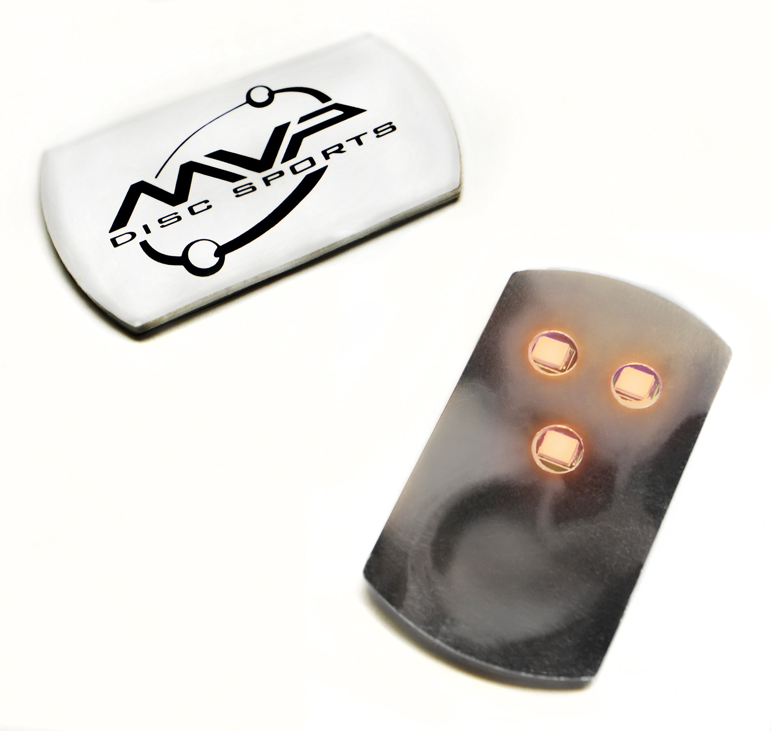 Mvp Disc Golf Flat Led Tri-Lite Disc Golf Lights (Pack Of 10) (Orange)