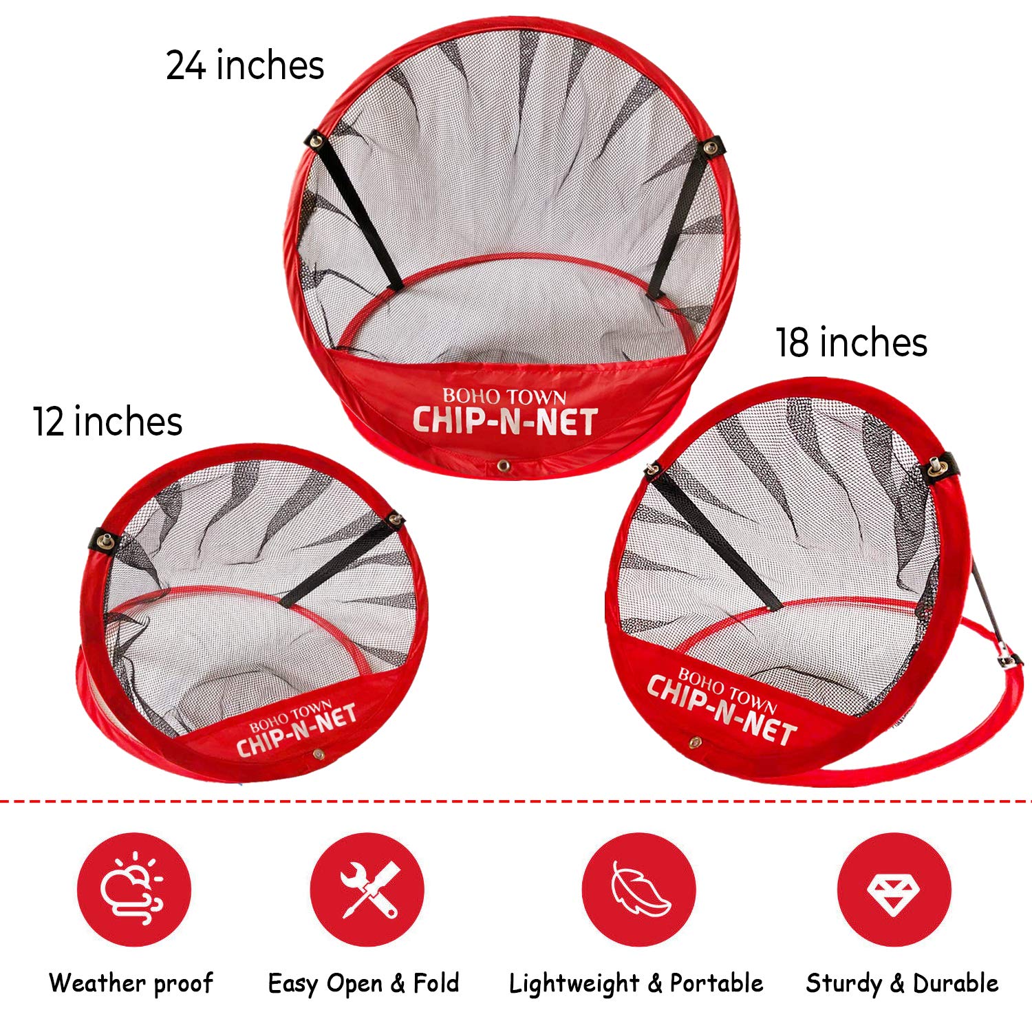 Golf Chip-N-Net Sports 3 Piece Chipping Nets Target Practice Set With Accessories Including 12 Practice Golf Balls And A Complim
