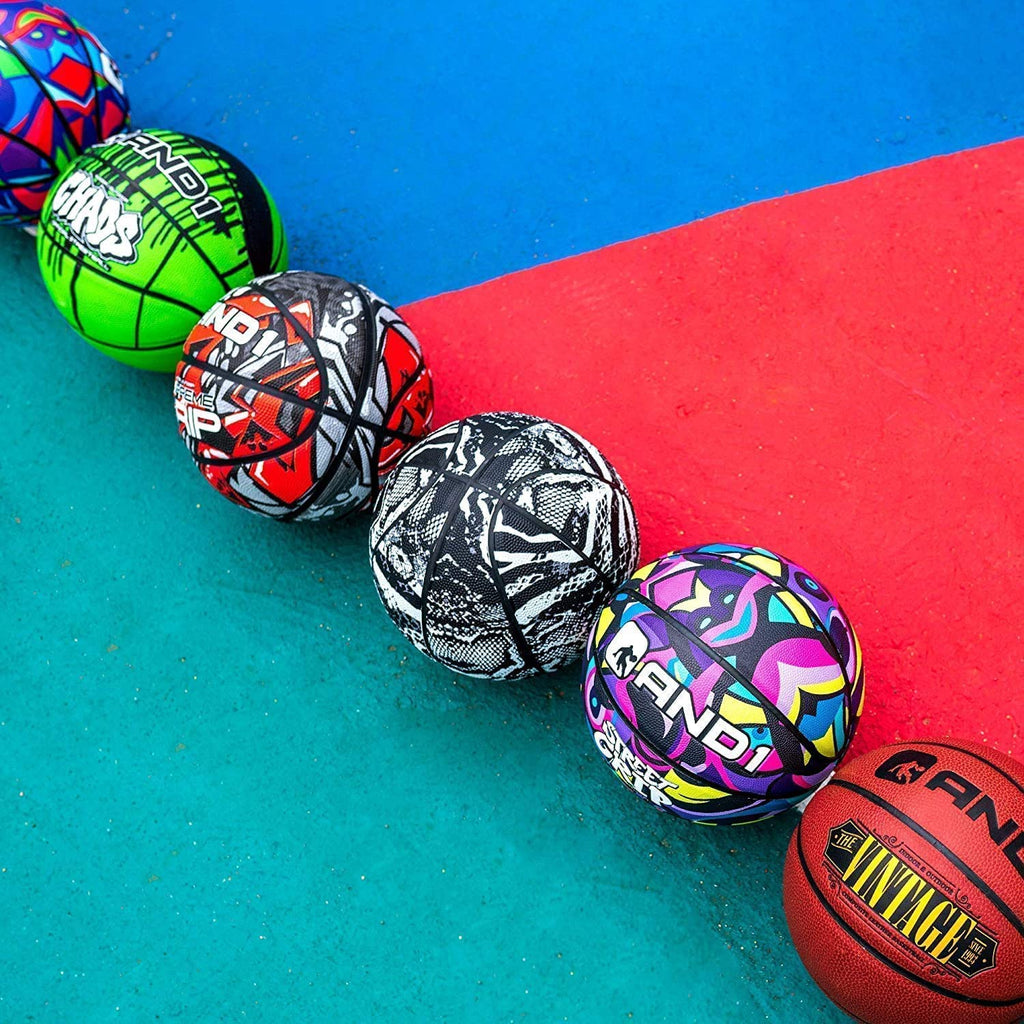 And1 Fantom Rubber Basketball - Official Size Streetball, Made For Indoor And Outdoor Basketball Games - Sold Deflated (Pump Not