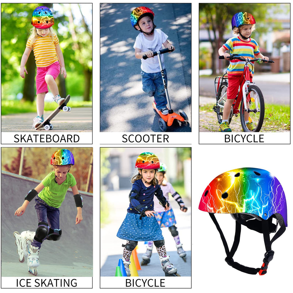 Jeefree Skateboard Cycling Helmet,Kids Adjustable Bike Helmet Suitable For Toddler Kids Youth Boys Girls,Multi-Sport Scooter Rol