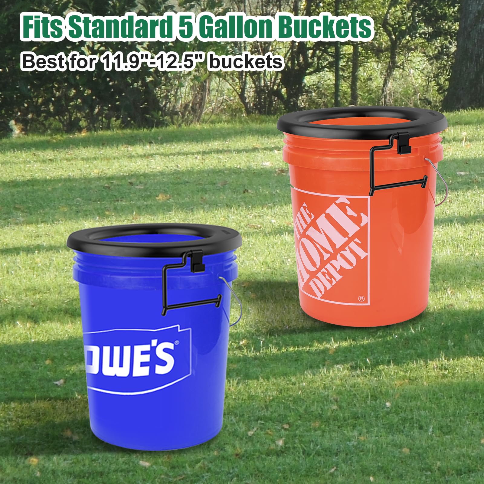 Bucket Toilet Seat, Portable Toilet Seat For 5 Gal Buckets, Camping Seat For Pail, Snap-On Bucket Seat For Outdoor, Camping, Hik