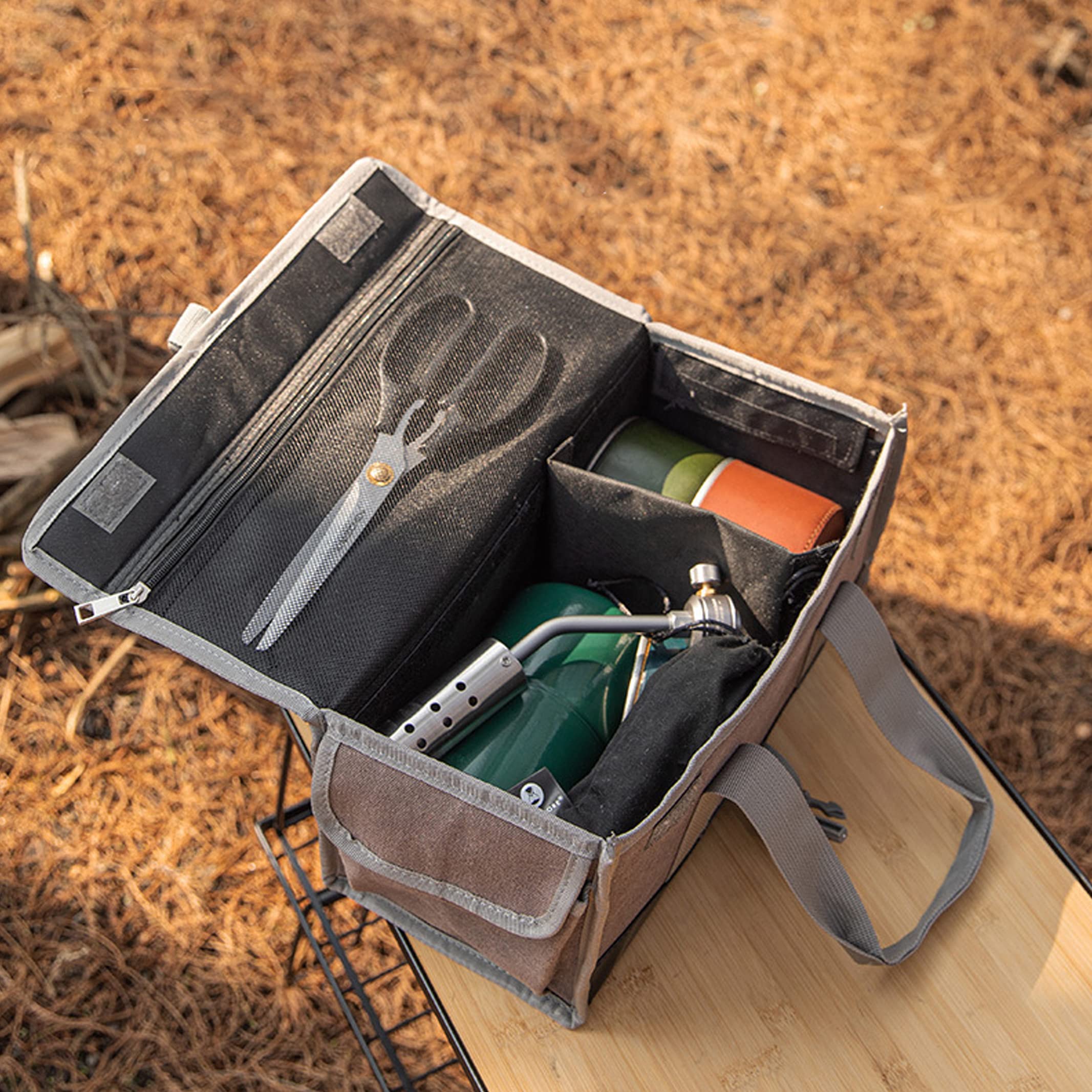 Campingmoon 13.8-Inch Bottom Waterproof Outdoor Camping Tent Stakes Hammer Multi-Container Storage Bag B-150C