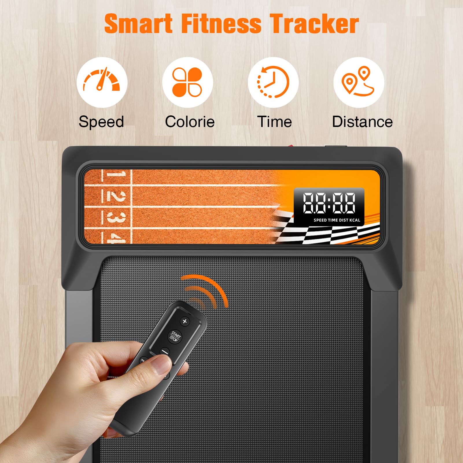 HOELLL Walking Treadmill Pad with 5% Adjustable Incline and APP Sync, Small Compact Under Desk Treadmills for Home and Office wi