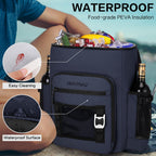 Hulongo Large 52cans Waterproof Insulated Cooler Backpack for Men & Women, Leak Proof Backpack Cooler, Soft, 8Gal (Dark Blue)