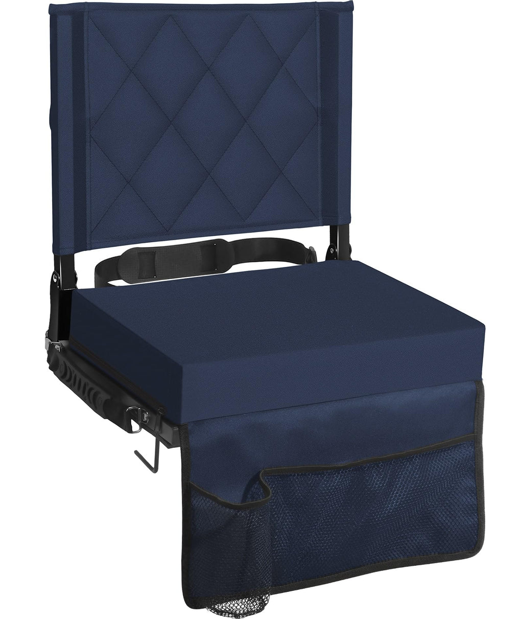 Sheenive Stadium Seats For Bleachers With Back Support, Bleacher Seats With Backs And Cushion Wide, Padded Portable Folding Comf