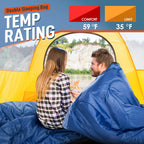 Mereza Double Sleeping Bag For Adults Mens With Pillow, Xl Queen Size For All Season Camping Hiking Backpacking 2 Person Sleepin