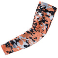 Stromguard Compression Sports Arm Sleeve Digital Camo Baseball Football Basketball - (One Arm Sleeve) (Youth Large, #4 - Orange-
