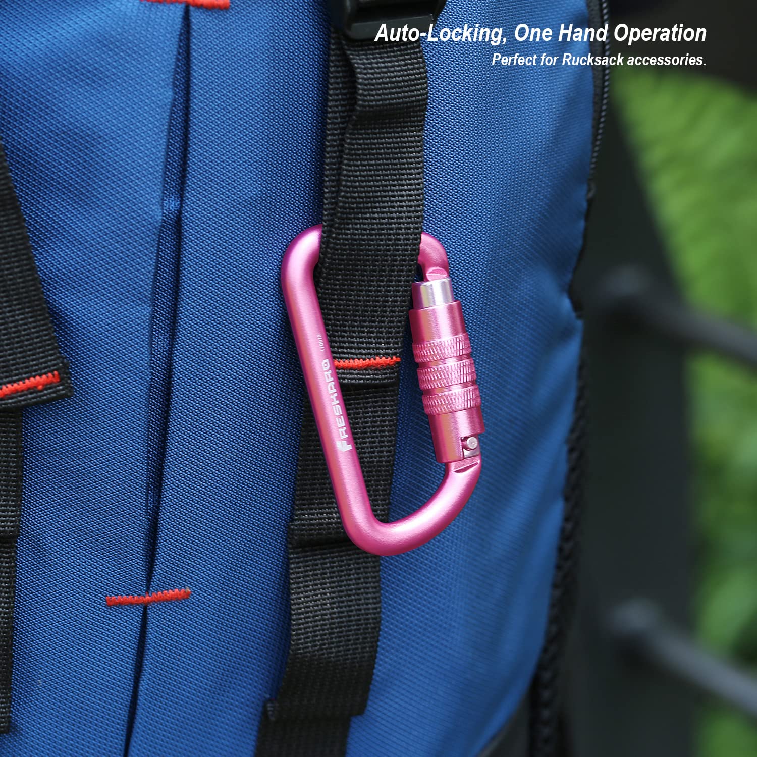 Freskaro 3Inch Locking Carabiner Clips With A Twist Auto Lock, Heavy Duty Rated 2698Lbs, Lightweight & Rustproof 7075 Aluminum,