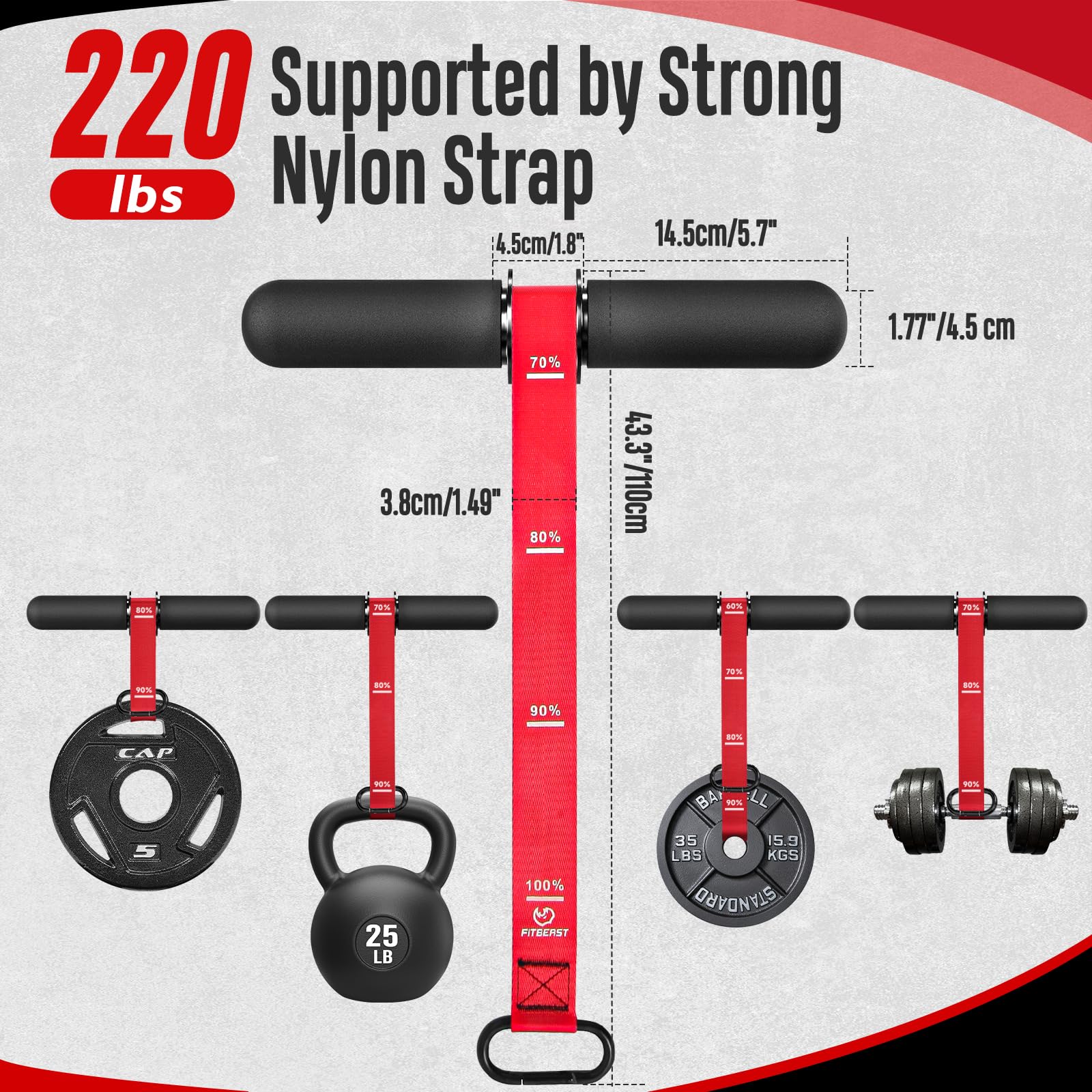FitBeast Forearm Strengthener & Forearm Exerciser, Wrist Roller with Thicker Handle, Forearm Strength Trainer with Adjustable St