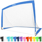 GoSports Team Tone 6 ft x 4 ft Portable Soccer Goal for Kids - Pop Up Net for Backyard - Royal Blue
